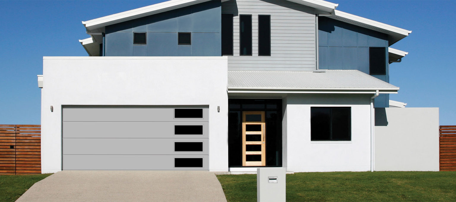 DoorLink 3650 flush panel garage door in gray